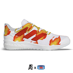 "Fire" Adidas Adizero Afterburner 8 Turf Shoes