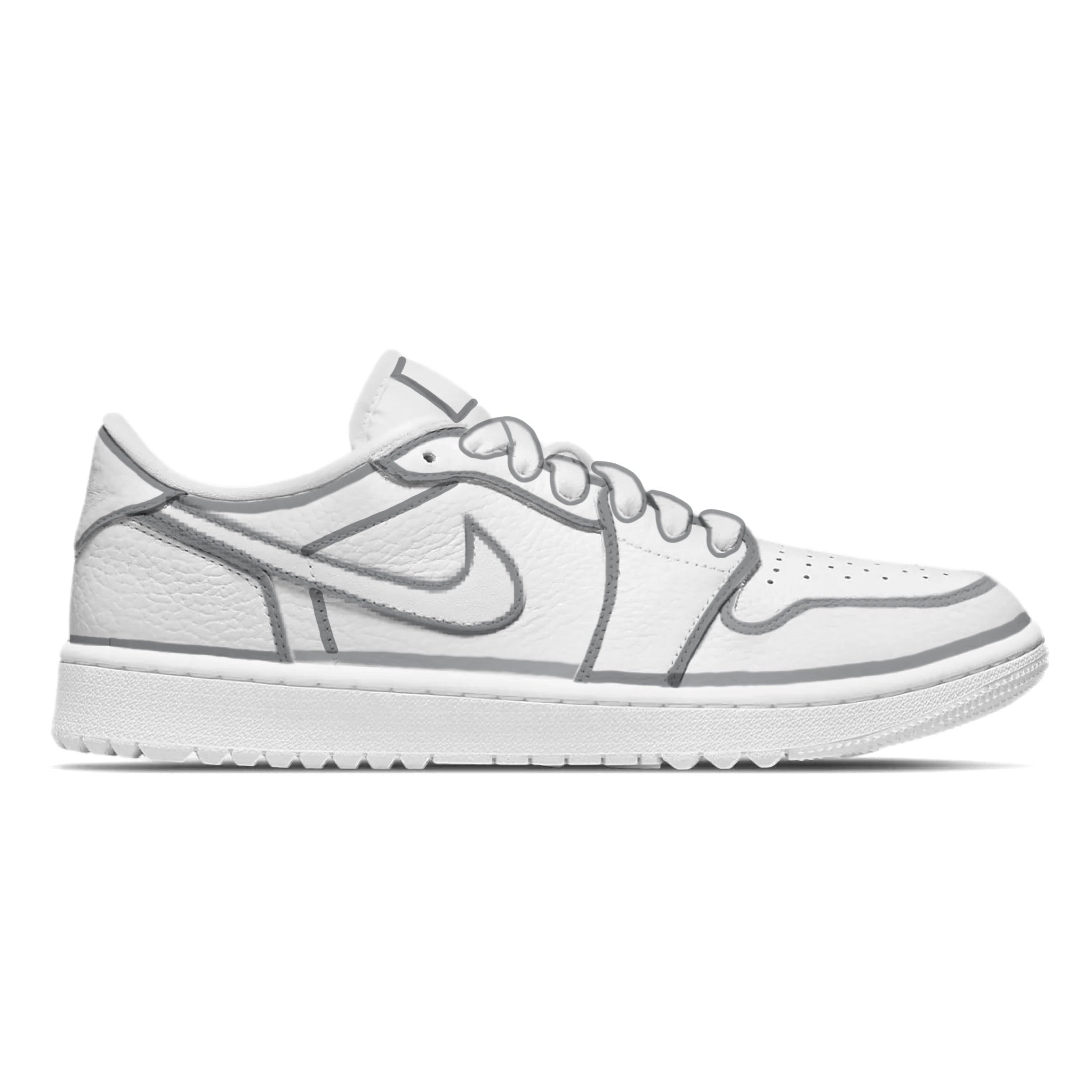 ’Gray Lines’ Jordan 1 Golf Shoes - Sneakers