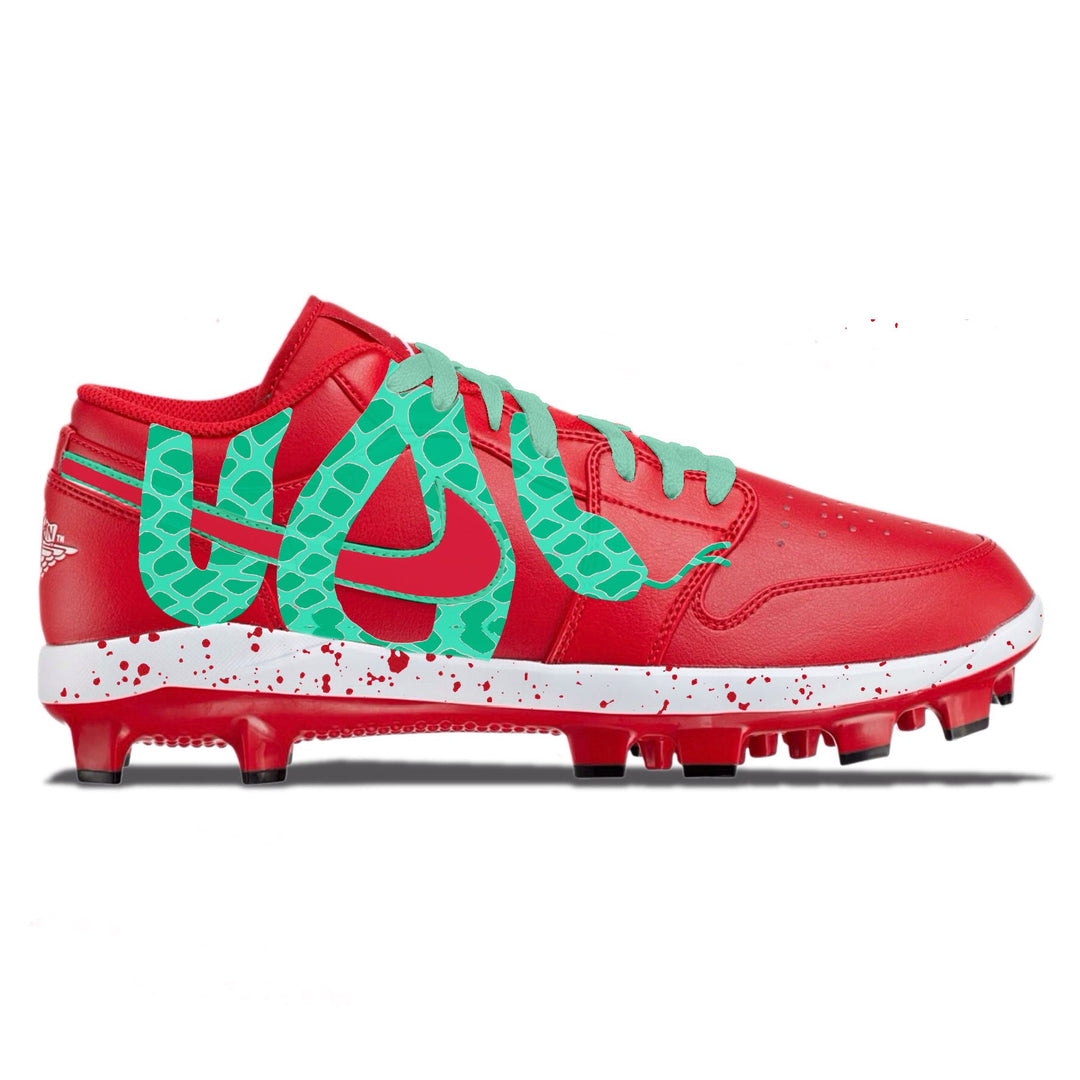 ’Green Snake’ Jordan 1 Retro Cleats - Cleats
