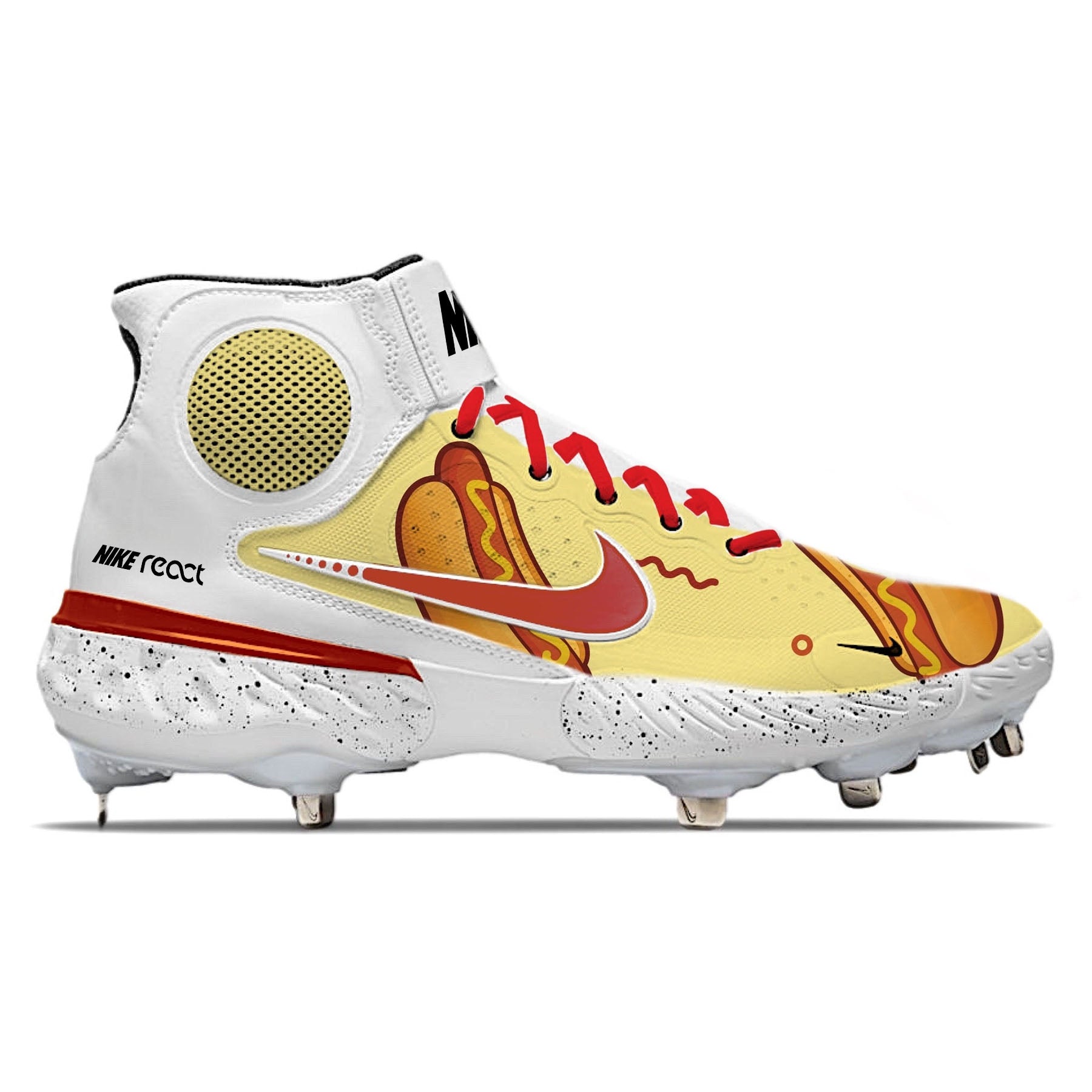 【3/15までの出品】NIKE ALPHA HUARACHE 3 野球スパイク Hot Dogs Nike Alpha Huarache Elite 3 Mid | Stadium Custom Kicks
