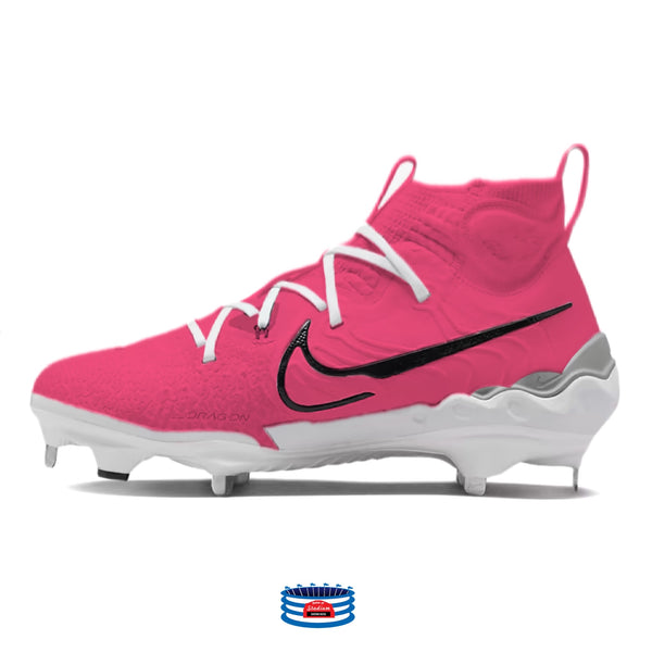 Hot Pink Nike Alpha Huarache NXT Baseball Cleats Stadium Custom Kicks