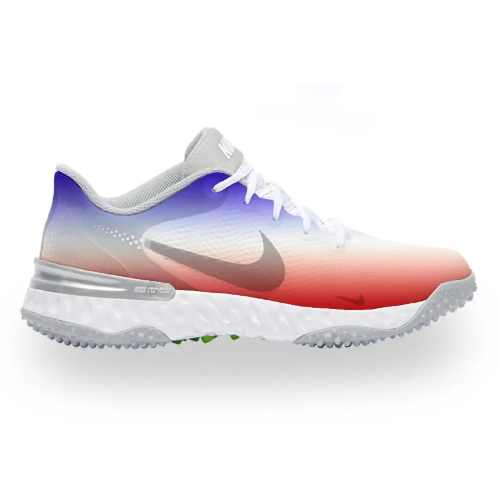 Nike Ice Pop Alpha Huarache Elite 3 Turf Golf Shoe with red, white, and blue gradient