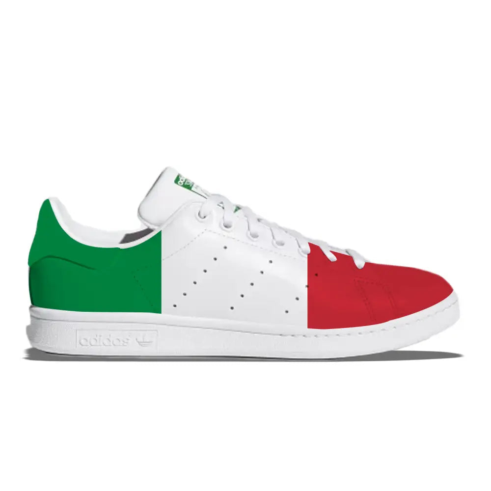 Italian flag-themed Adidas Stan Smith casual shoes for stylish national pride
