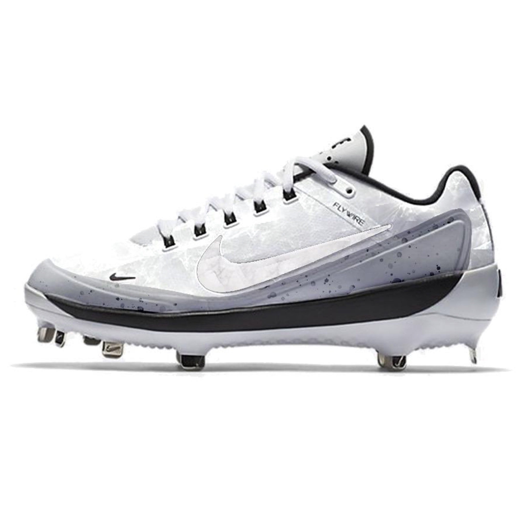 White and gray Nike Air Clipper baseball cleat from Kendrick collection