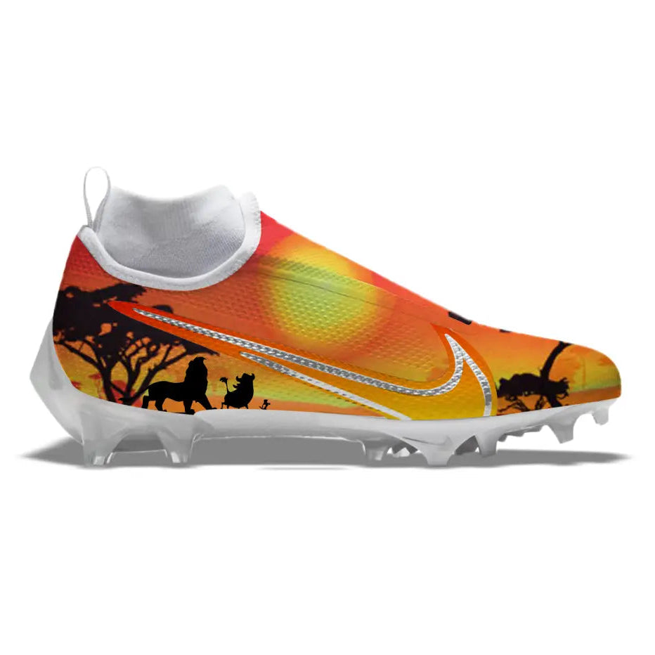 Lion King themed Nike Vapor Pro 360 Football Cleat showcasing wild safari design