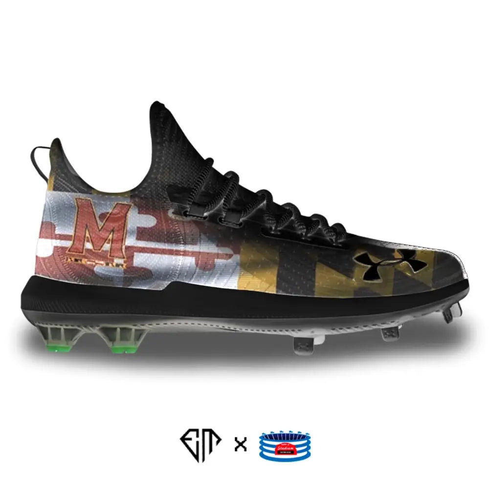 Maryland-themed Under Armour Harper 4 Low ST Baseball Cleat front view
