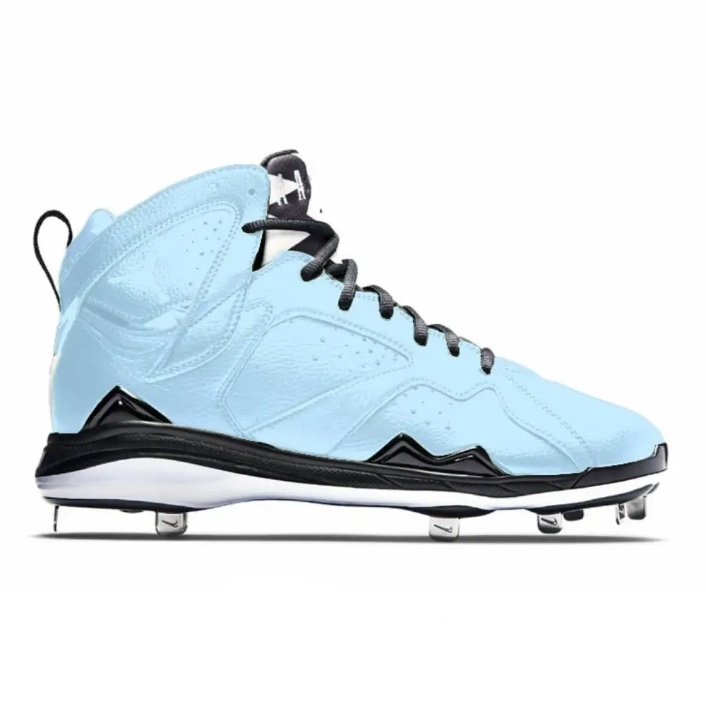 Light blue Metallic Carolina Blue Jordan 7 Retro Cleats for basketball and sports