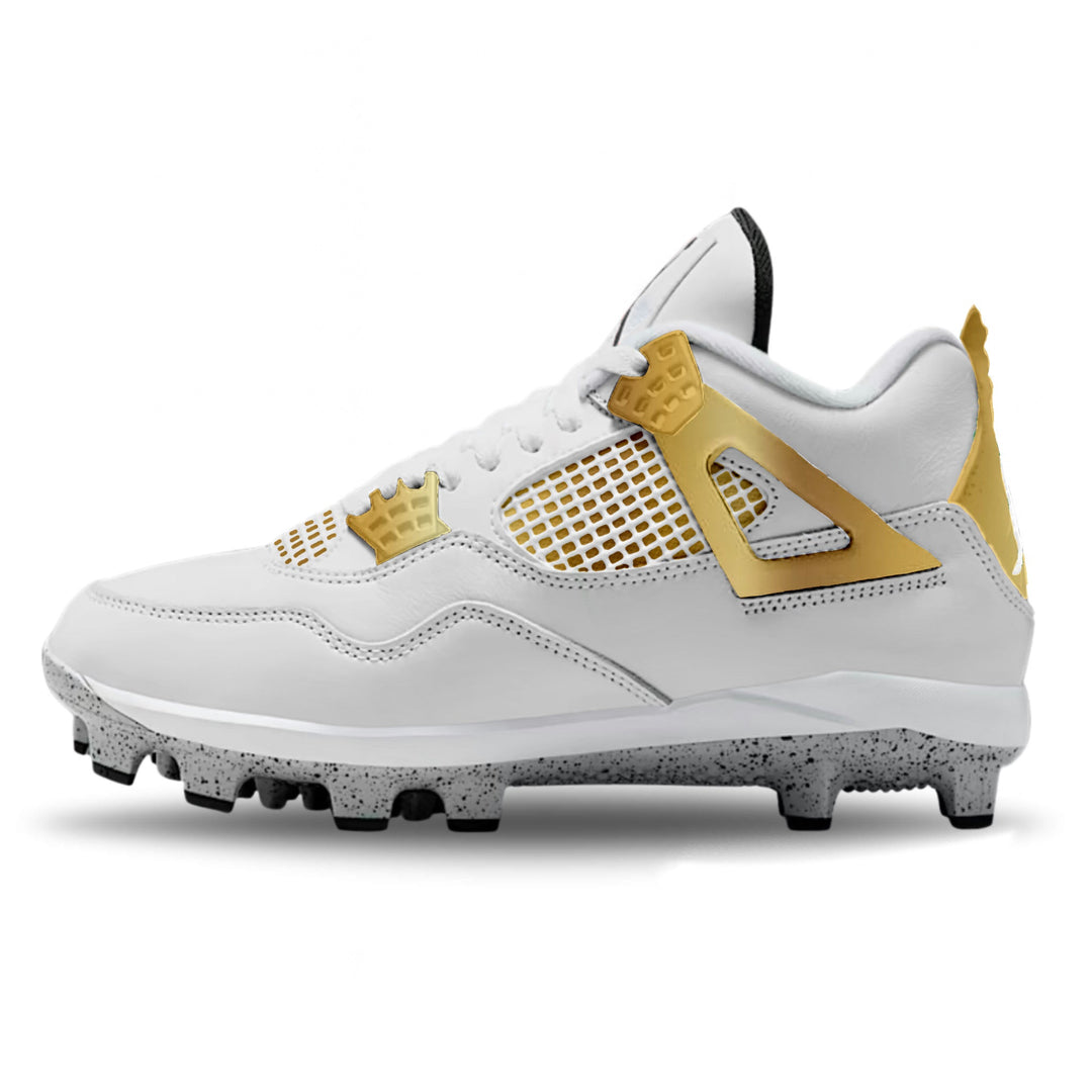 ’Metallic Gold’ Jordan 4 Retro MCS Cleats - Cleats