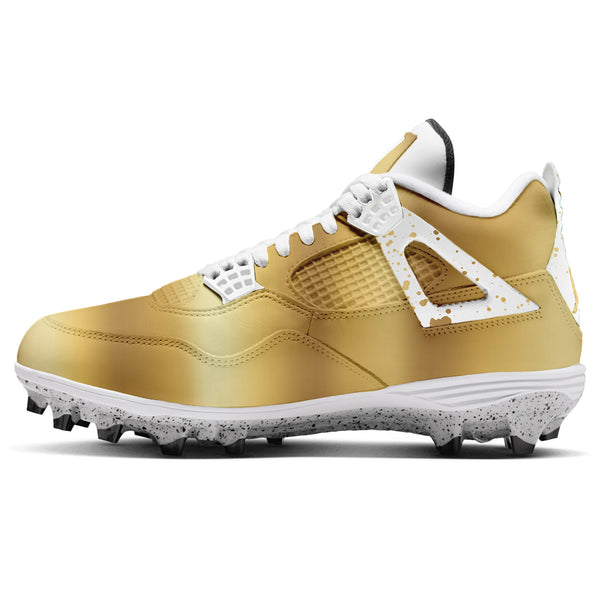 "Metallic Gold" Jordan 4 Retro TD Football Cleats
