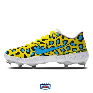 "Modern Cheetah" Nike Alpha Huarache Elite 3 Low Cleats