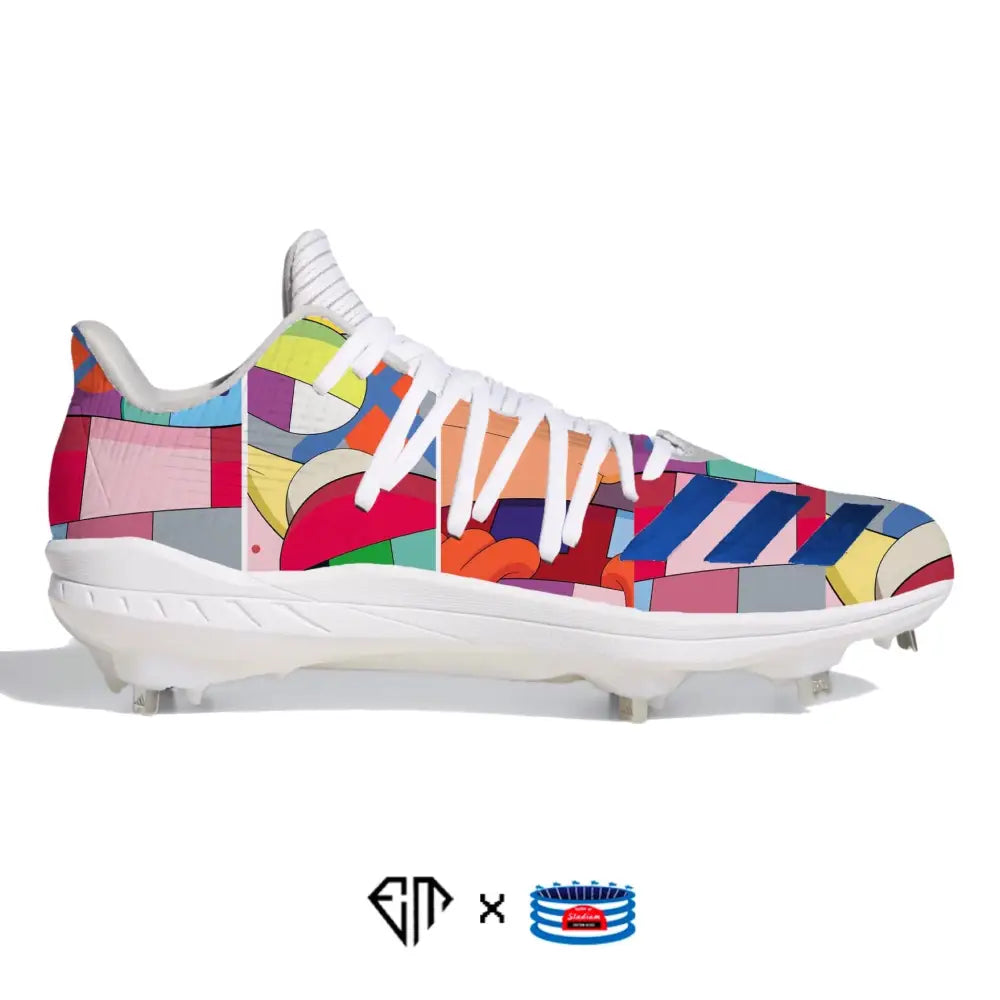 Colorful Mosaic Adidas Adizero Afterburner 6 Cleats for baseball footwear