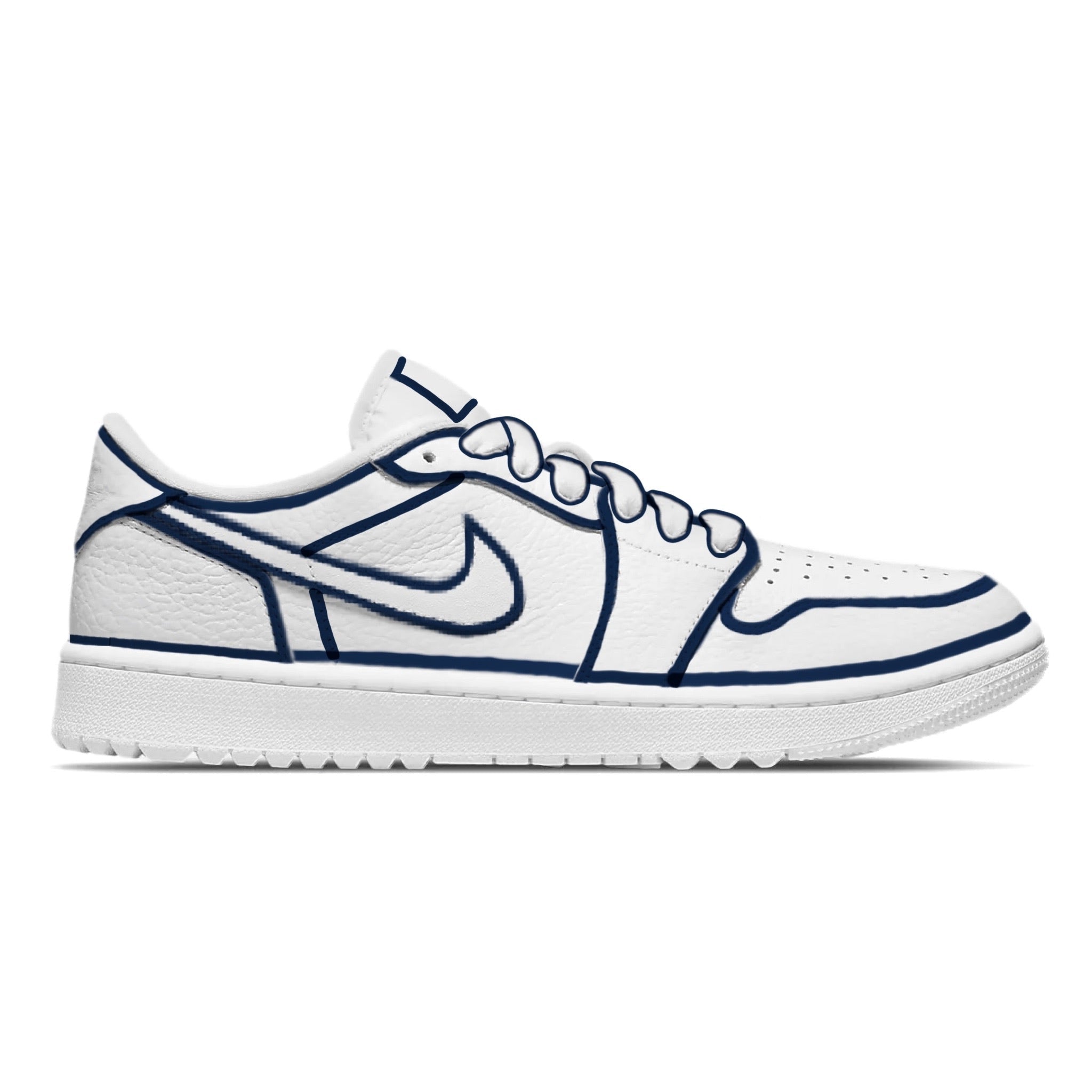 ’Navy Blue Lines’ Jordan 1 Golf Shoes - Sneakers