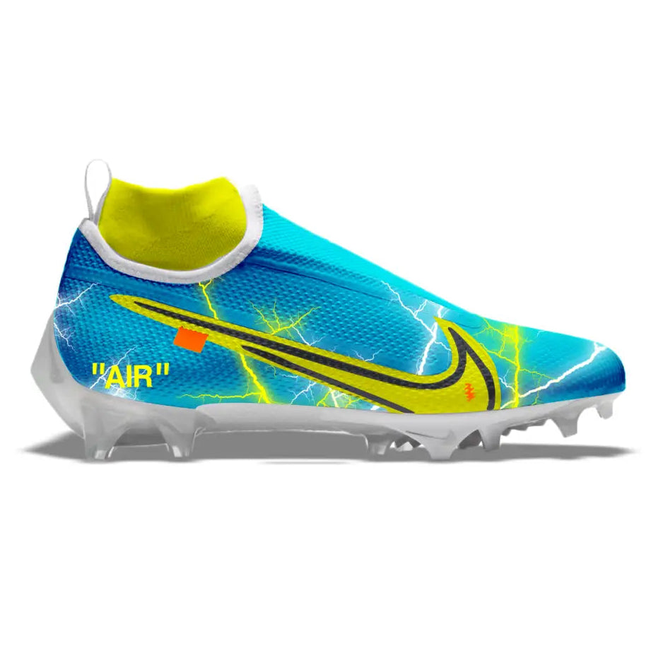 Blue and yellow Nike Vapor Pro 360 football cleat from Off San Diego collection
