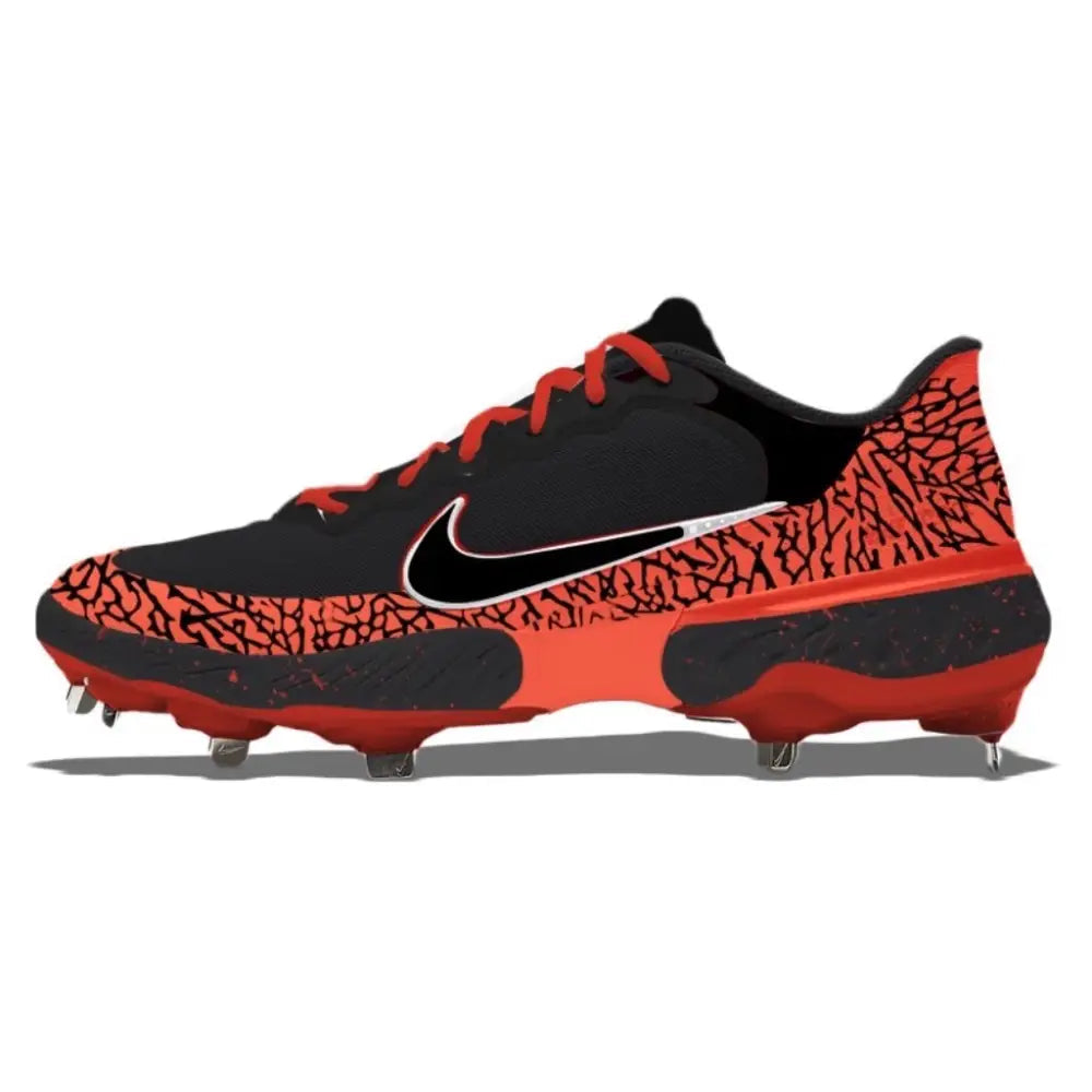 Black and red Nike baseball cleat from Orange Elephant Nike Alpha Huarache Elite 3 Low Cleats