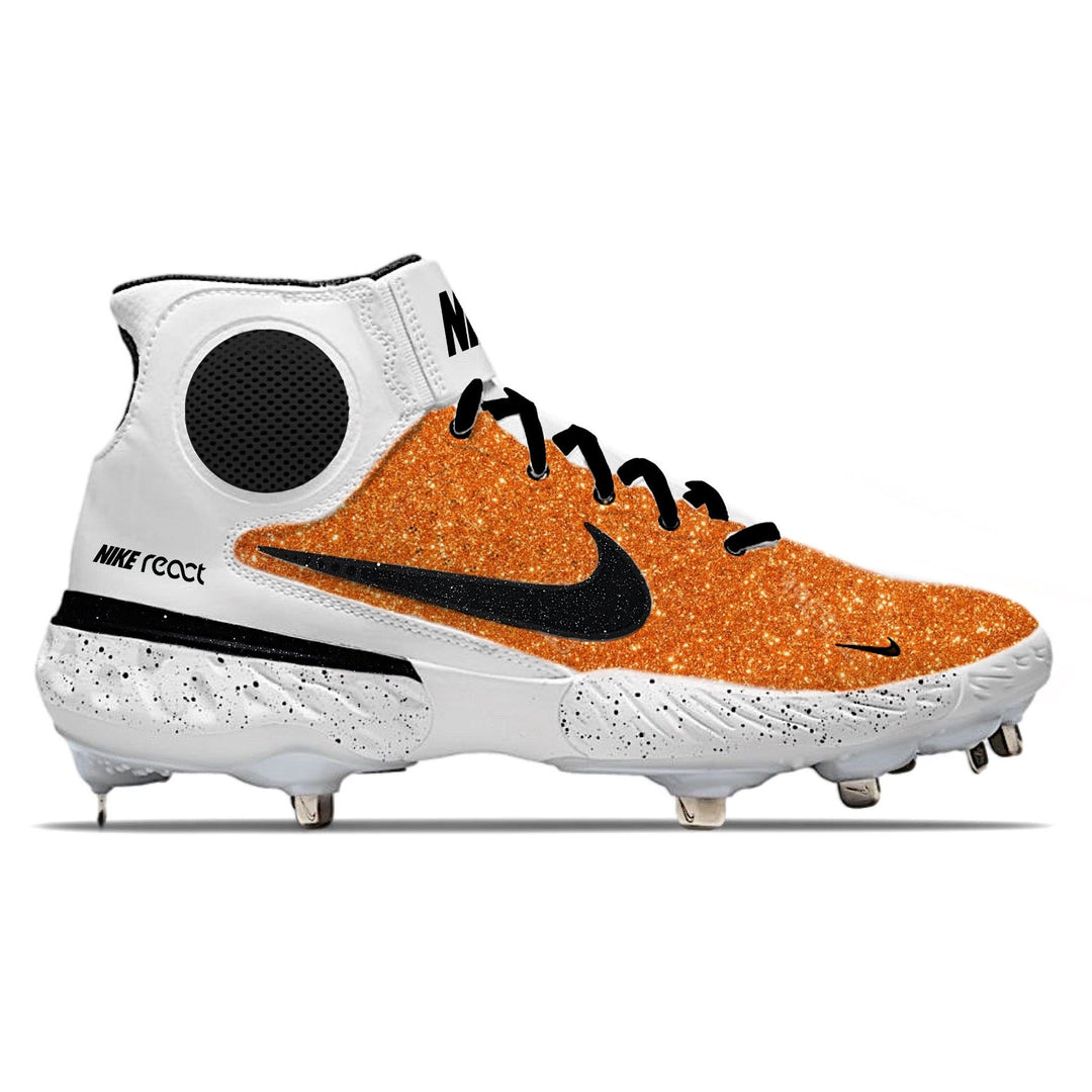 ’Orange Glitter’ Nike Alpha Huarache Elite 3 Mid Cleats - Cleats