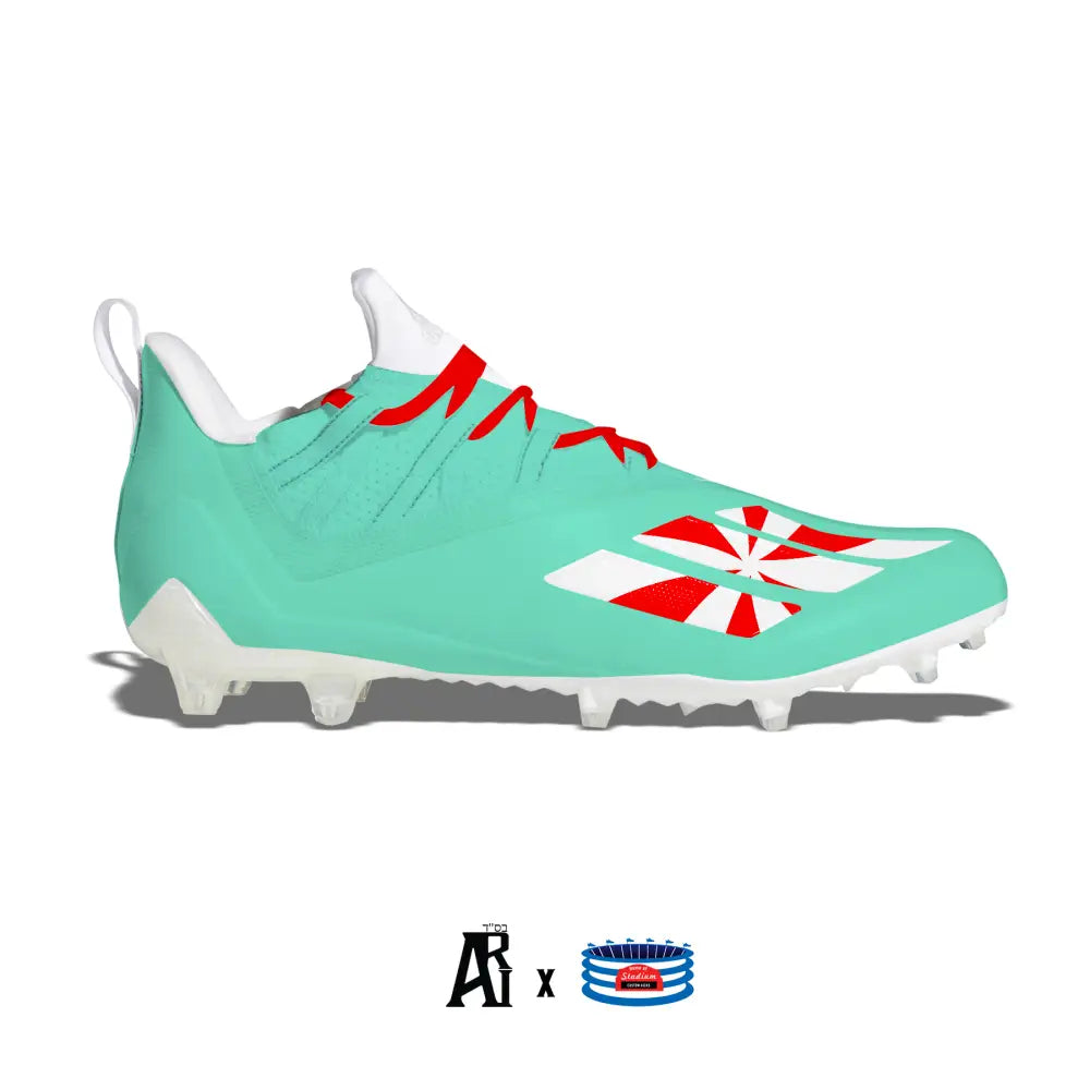 Mint green Adidas Adizero 11.0 Football Cleats for speed and agility on the field