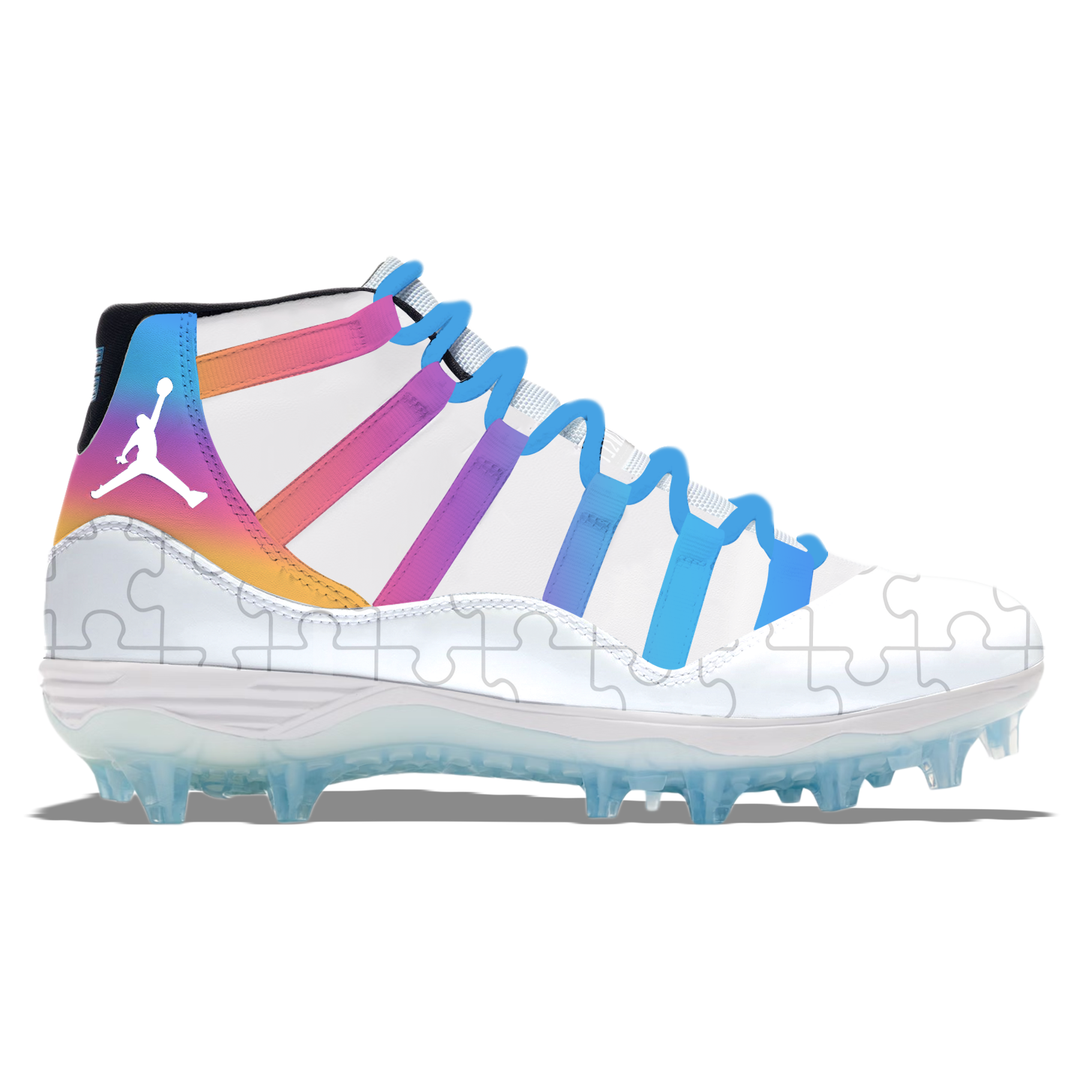 ’Piece By Piece’ Jordan 11 Retro TD Football Cleats - Cleats