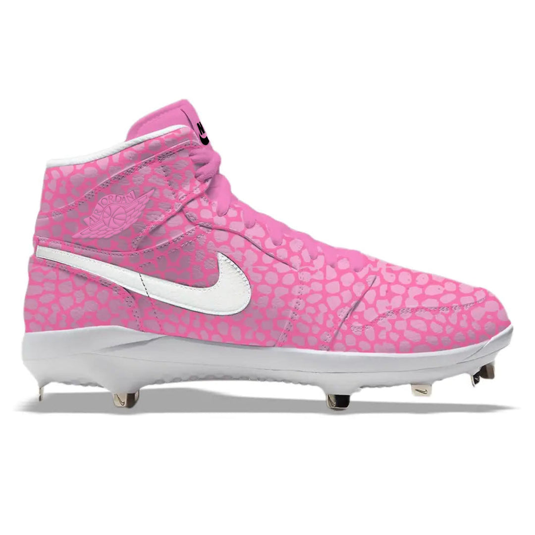 ’Pink Grinch’ Jordan 1 Retro Cleats - Cleats