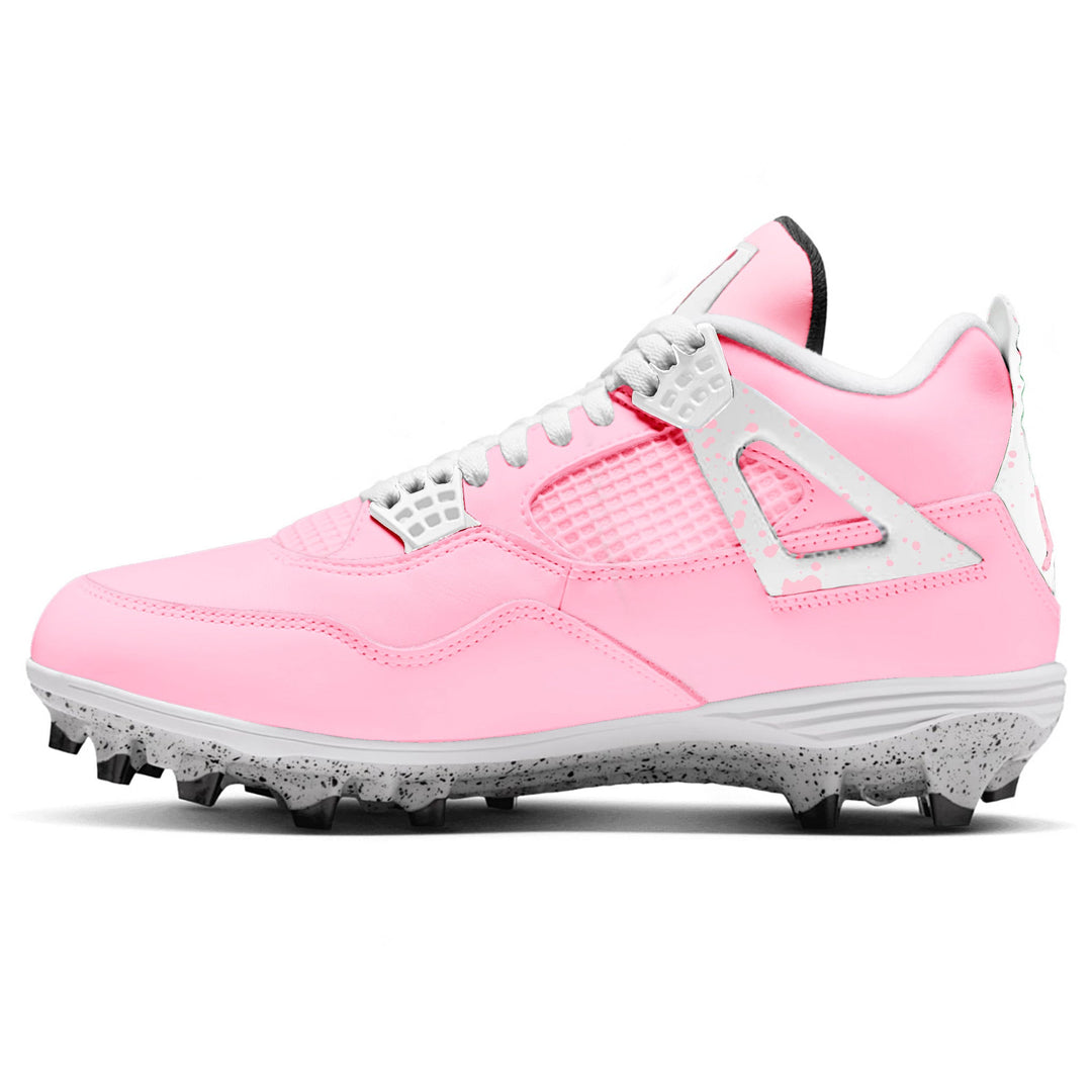 ’Pink Rose’ Jordan 4 Retro TD Football Cleats - Cleats