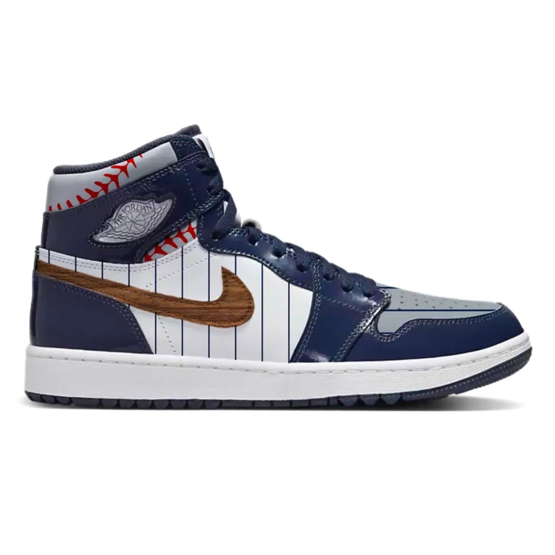 Pinstripes Jordan 1 High Golf | Stadium Custom Kicks
