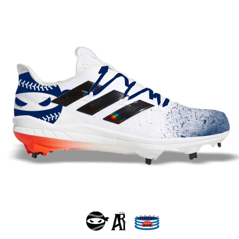 White Adidas baseball cleat from Pitching Ninja Blizzard Adidas Afterburner 8 Cleats