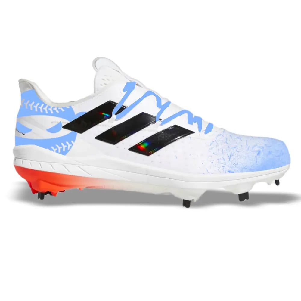 White Adidas baseball cleat from Pitching Ninja Blizzard Adidas Afterburner 8 Cleats