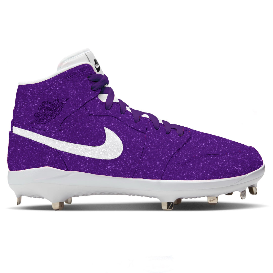 ’Purple Glitter’ Jordan 1 Retro Cleats Cleats