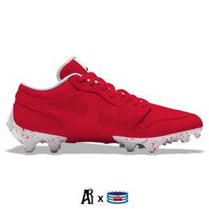 "Red Color Rush” Jordan 1 Vapor Edge Low Cleats