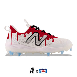 "Red Drip" New Balance FuelCell COMPv3 TPU Baseball Cleats