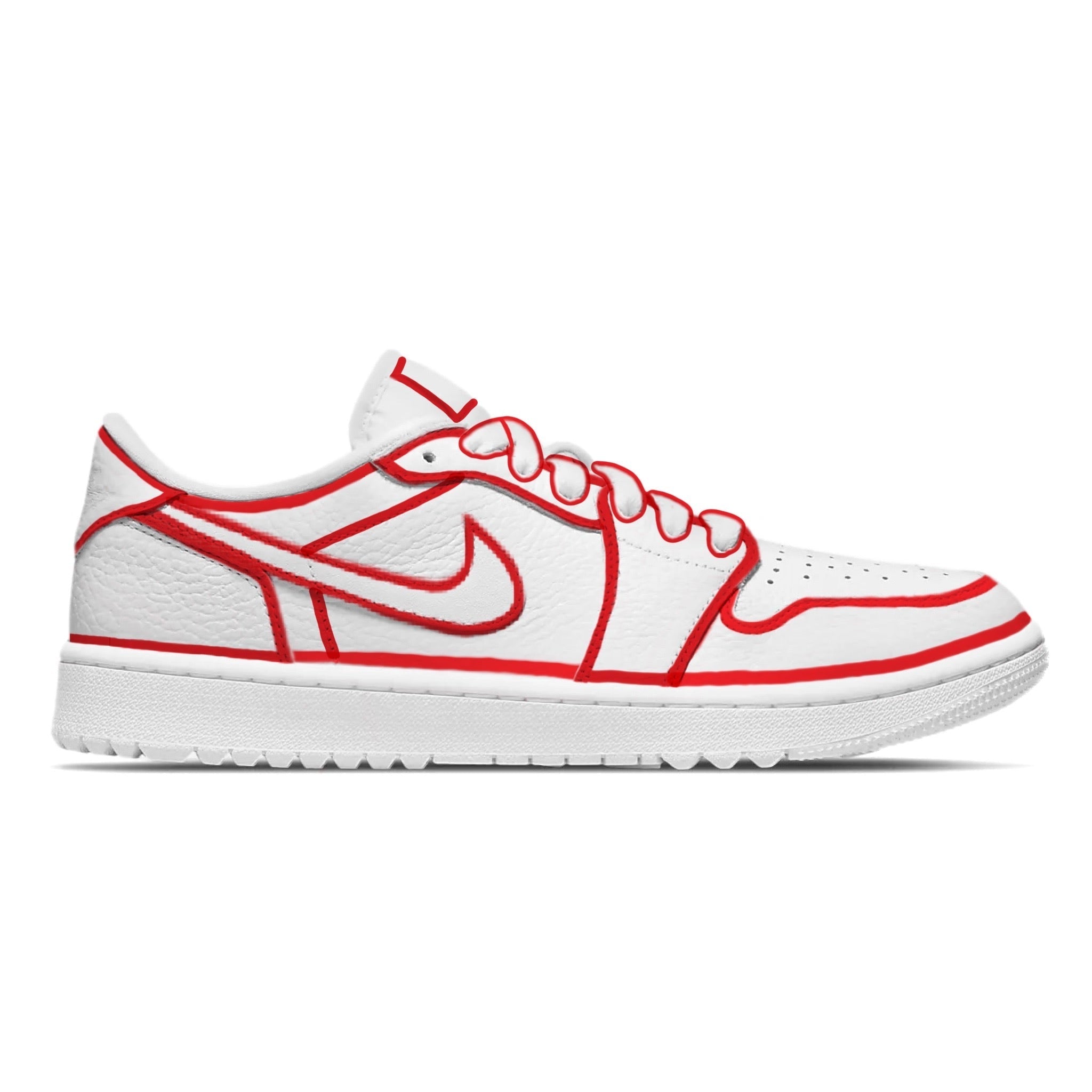 ’Red Lines’ Jordan 1 Golf Shoes - Sneakers
