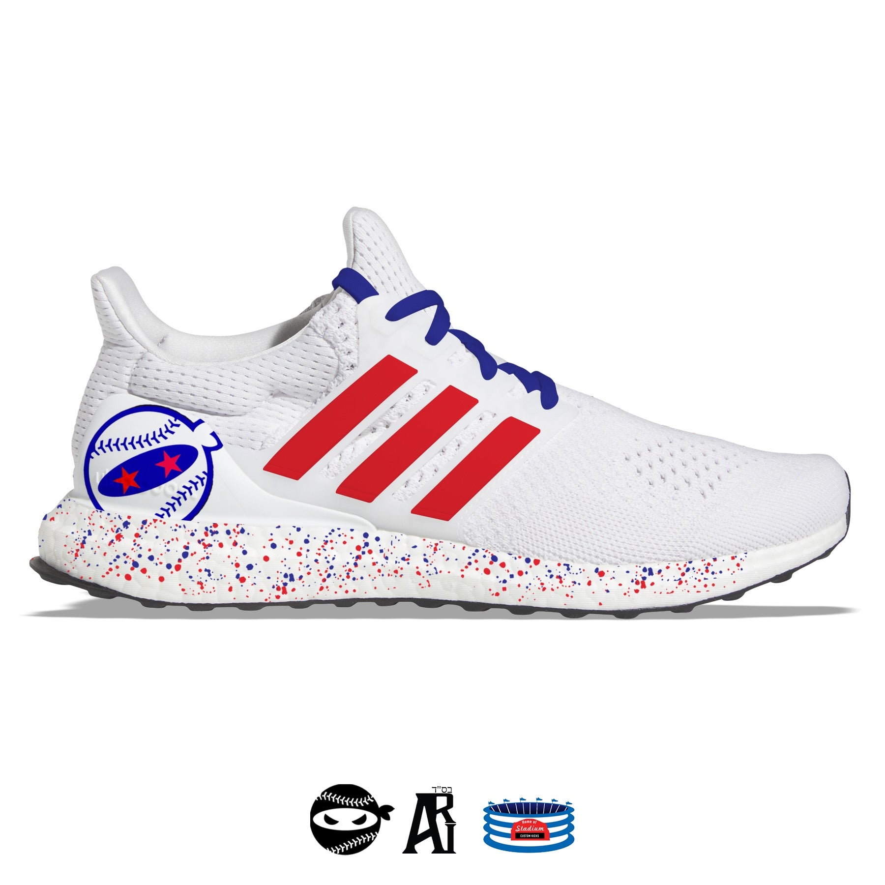 Red, White & Blue Star Eyes- Pitching Ninja Adidas Ultraboost DNA 1.0  Shoes