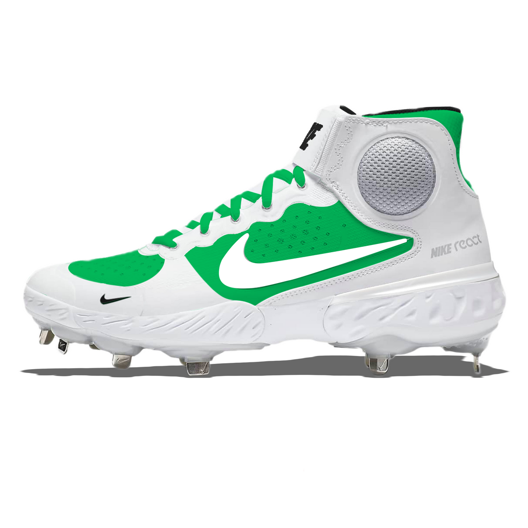 ’Retro Green & White’ Nike Alpha Huarache Elite 3 Mid Cleats - Cleats