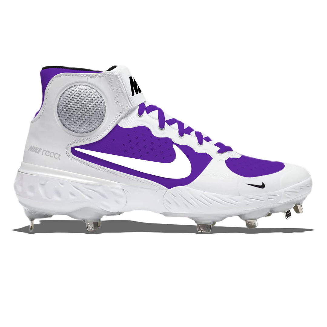 ’Retro Purple & White’ Nike Alpha Huarache Elite 3 Mid Cleats - Cleats