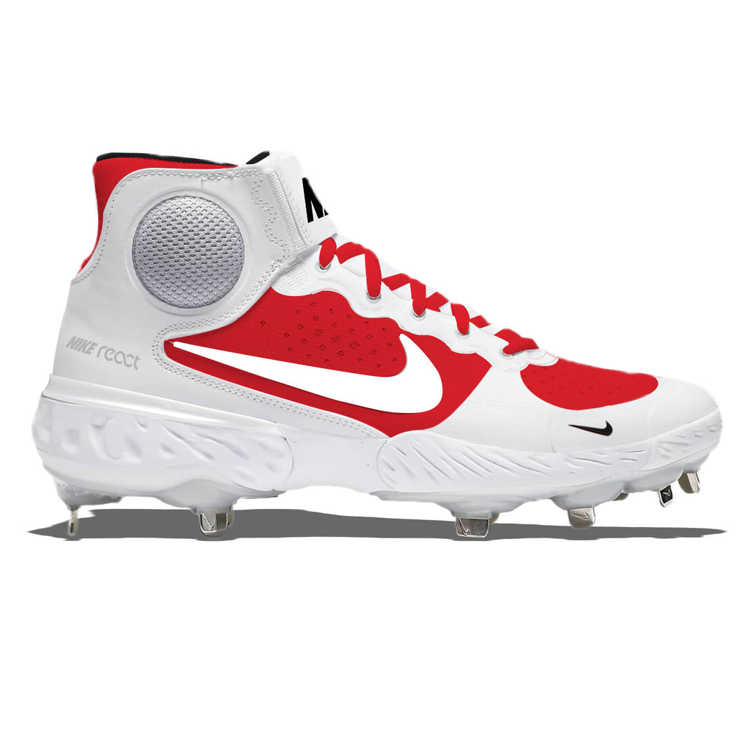 ’Retro Red & White’ Nike Alpha Huarache Elite 3 Mid Cleats - Cleats