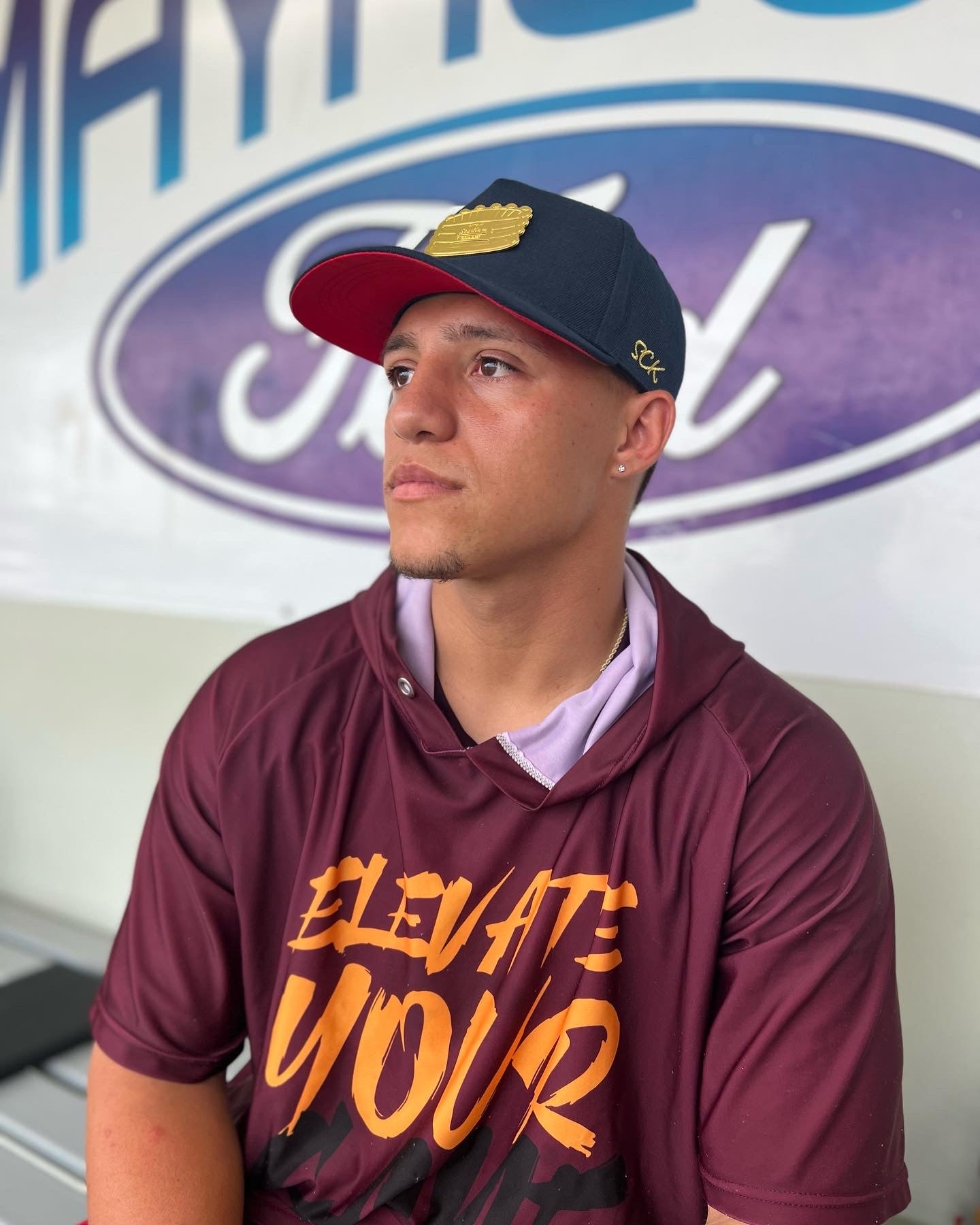 SCK Gold Emblem x Navy Blue Snapback Hat