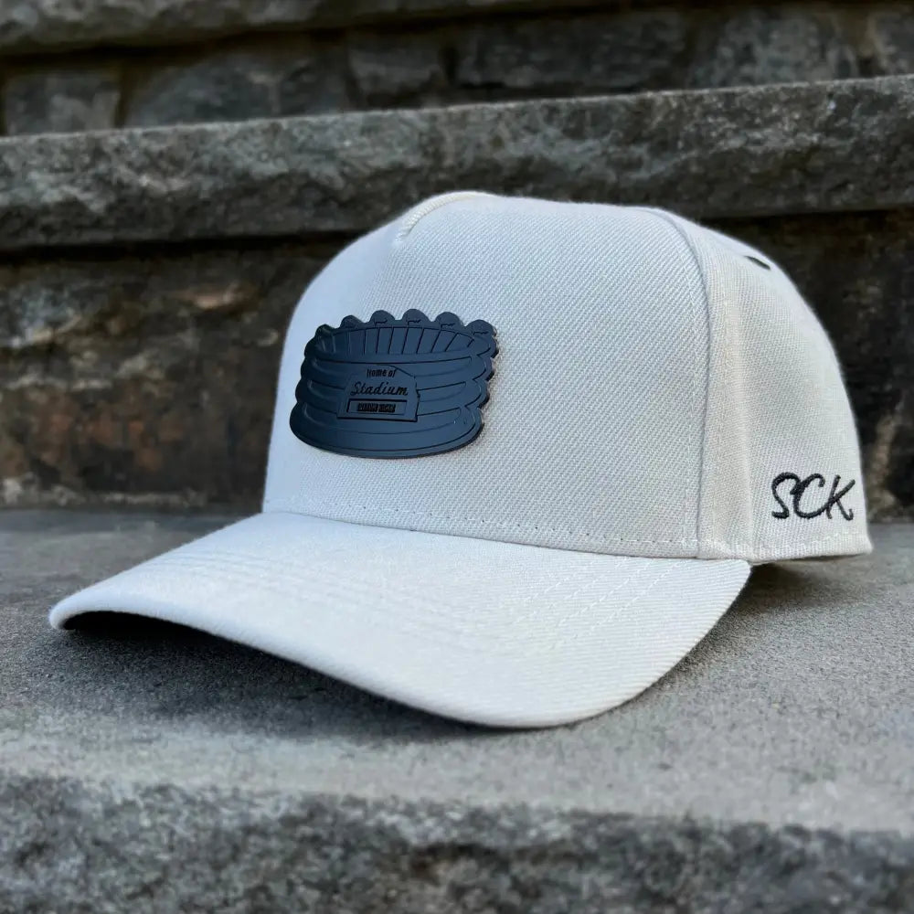 SCK Matte Black Emblem x Cream White Snapback Hat