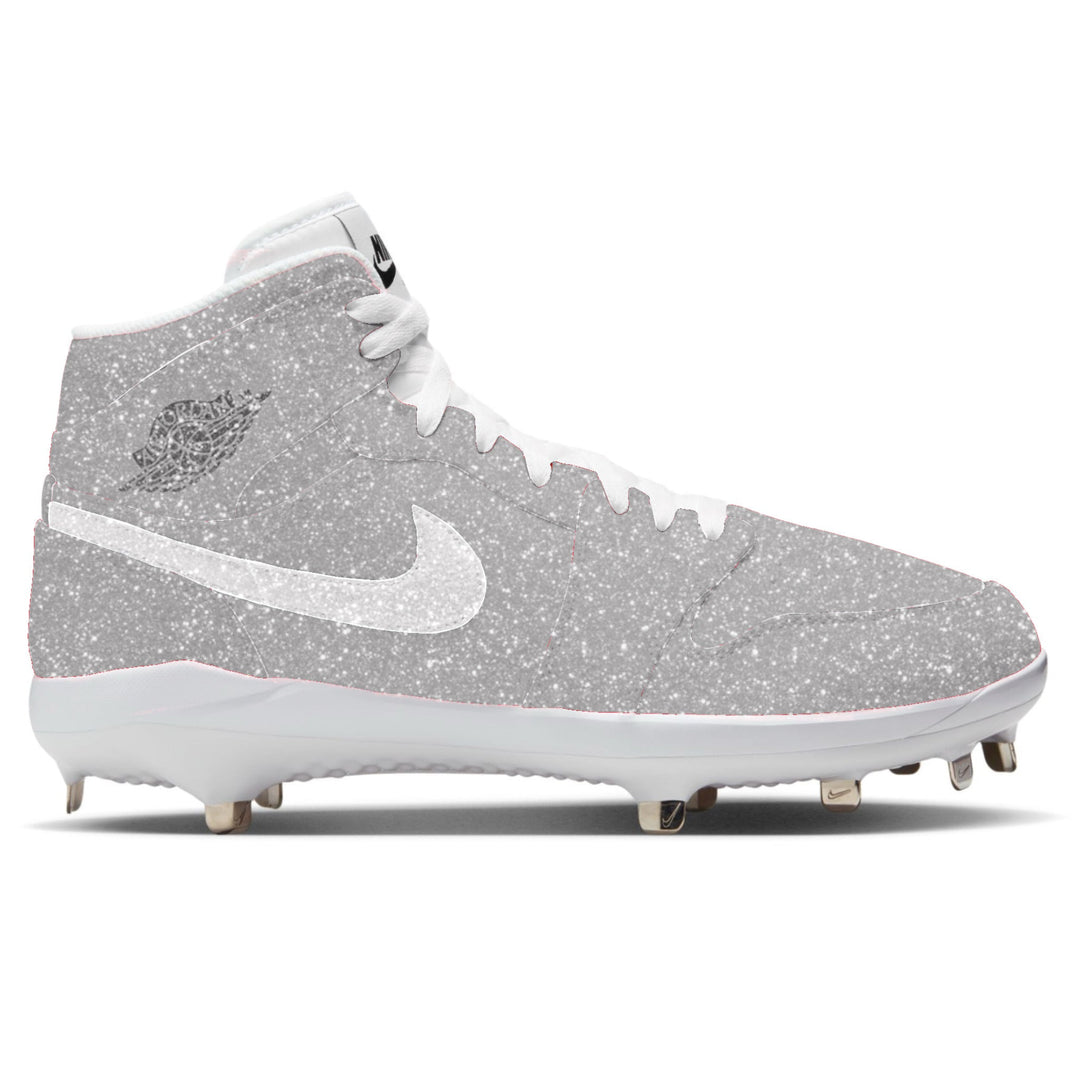 ’Silver Glitter’ Jordan 1 Retro Cleats Cleats