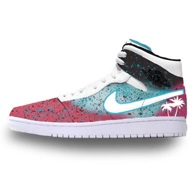 Miami-themed high-top sneaker from South Beach Splatter Jordan 1 Mid Shoes