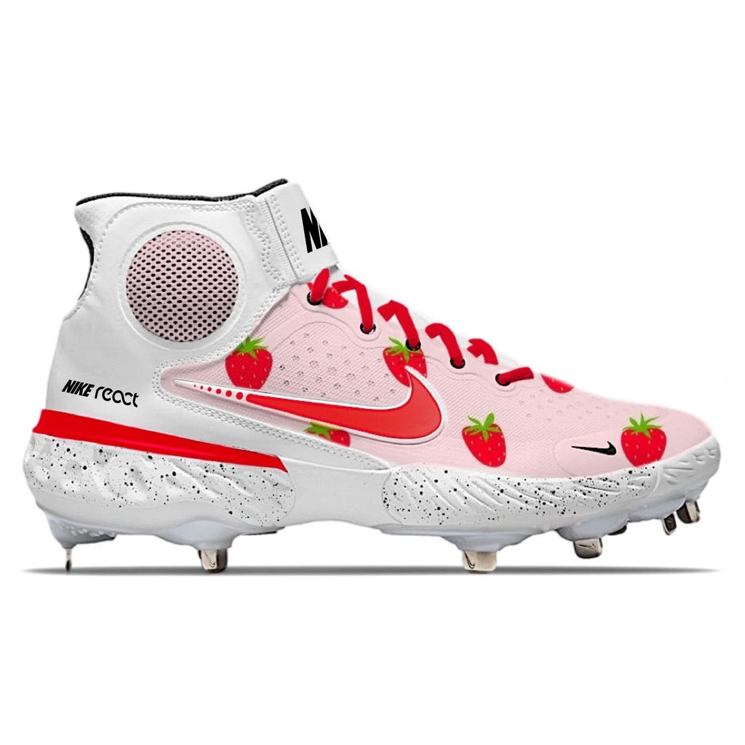 ’Strawberry’ Nike Alpha Huarache Elite 3 Mid Cleats - Cleats
