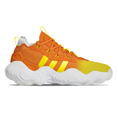 Orange and yellow Adidas sneaker from the Sunset Adidas Trae Young 3 Basketball Shoes collection