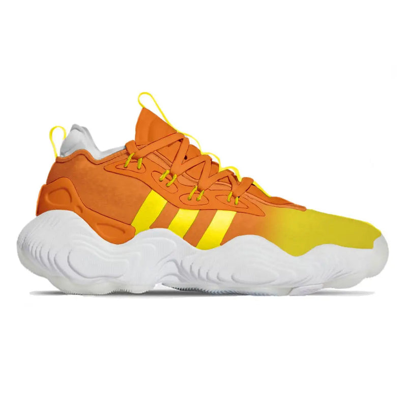 Orange and yellow Adidas sneaker from the Sunset Adidas Trae Young 3 Basketball Shoes collection