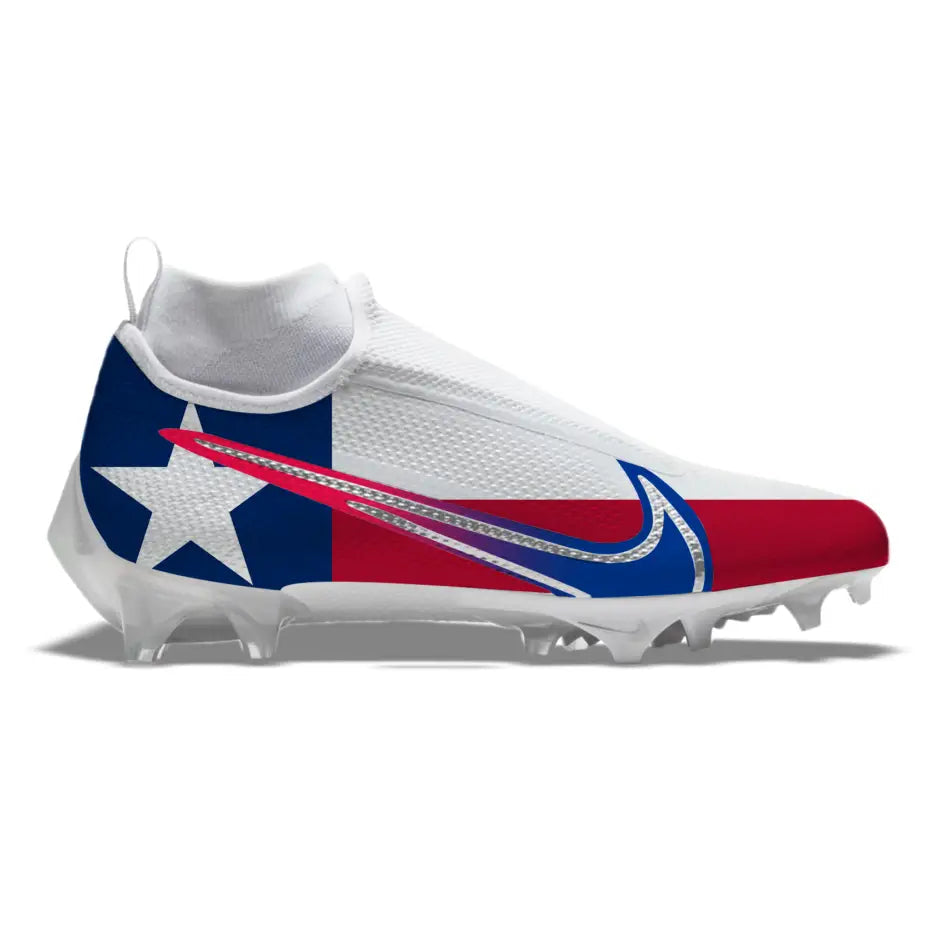 Texas flag football cleat from Nike Vapor Pro 360 showcasing Texas Pride design