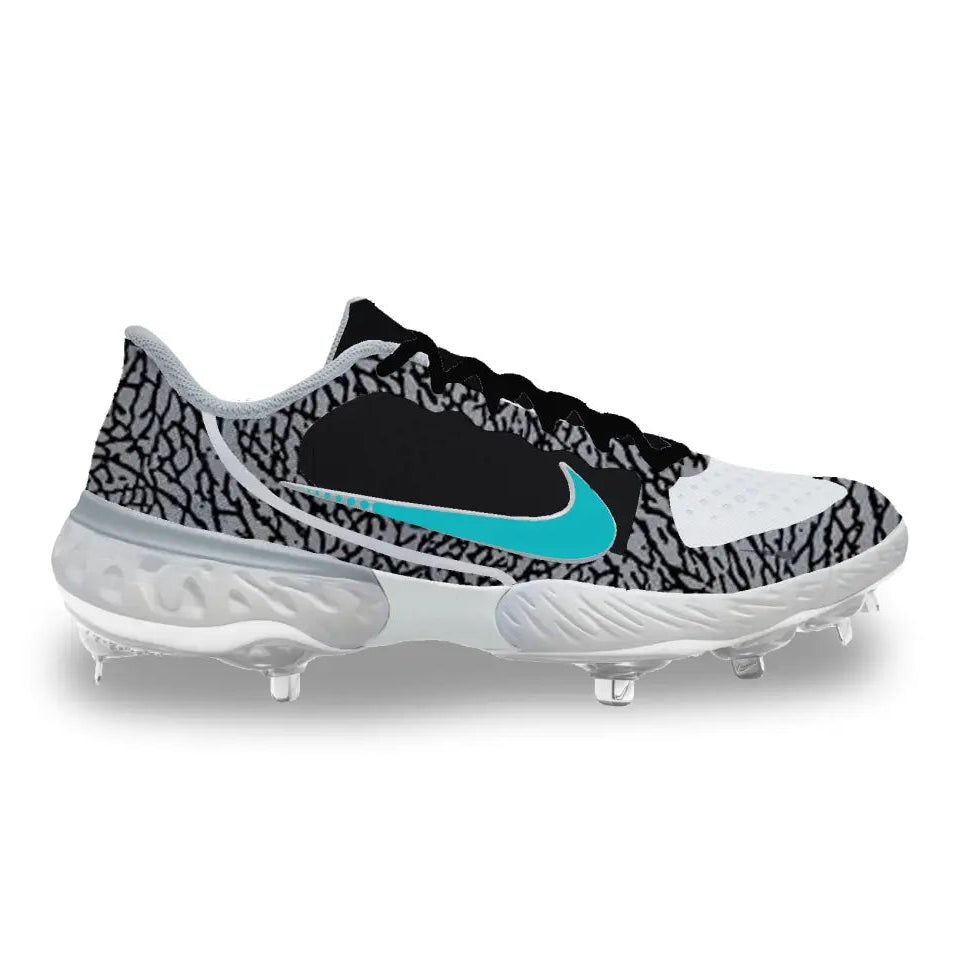 Turquoise Cement Nike Alpha Huarache Elite 3 Low Cleats baseball cleats for optimal performance