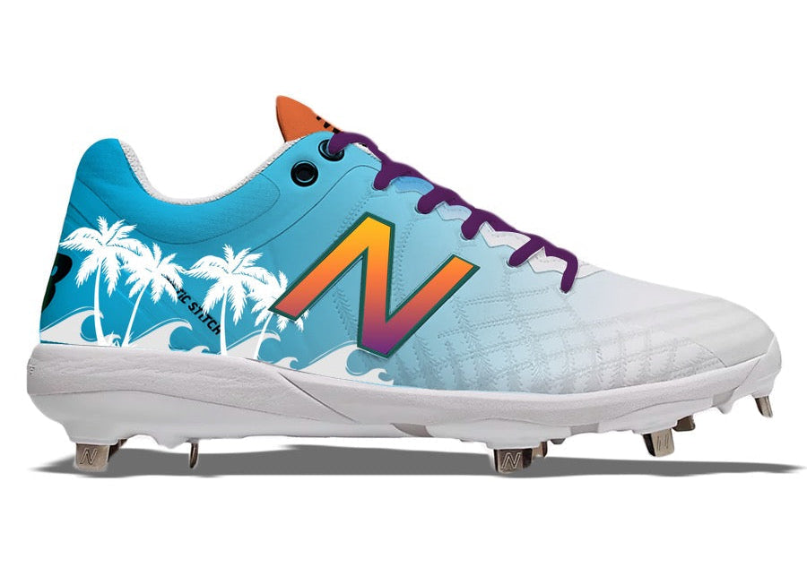 Digital Mockup of New Balance baseball cleat displayed for product showcase
