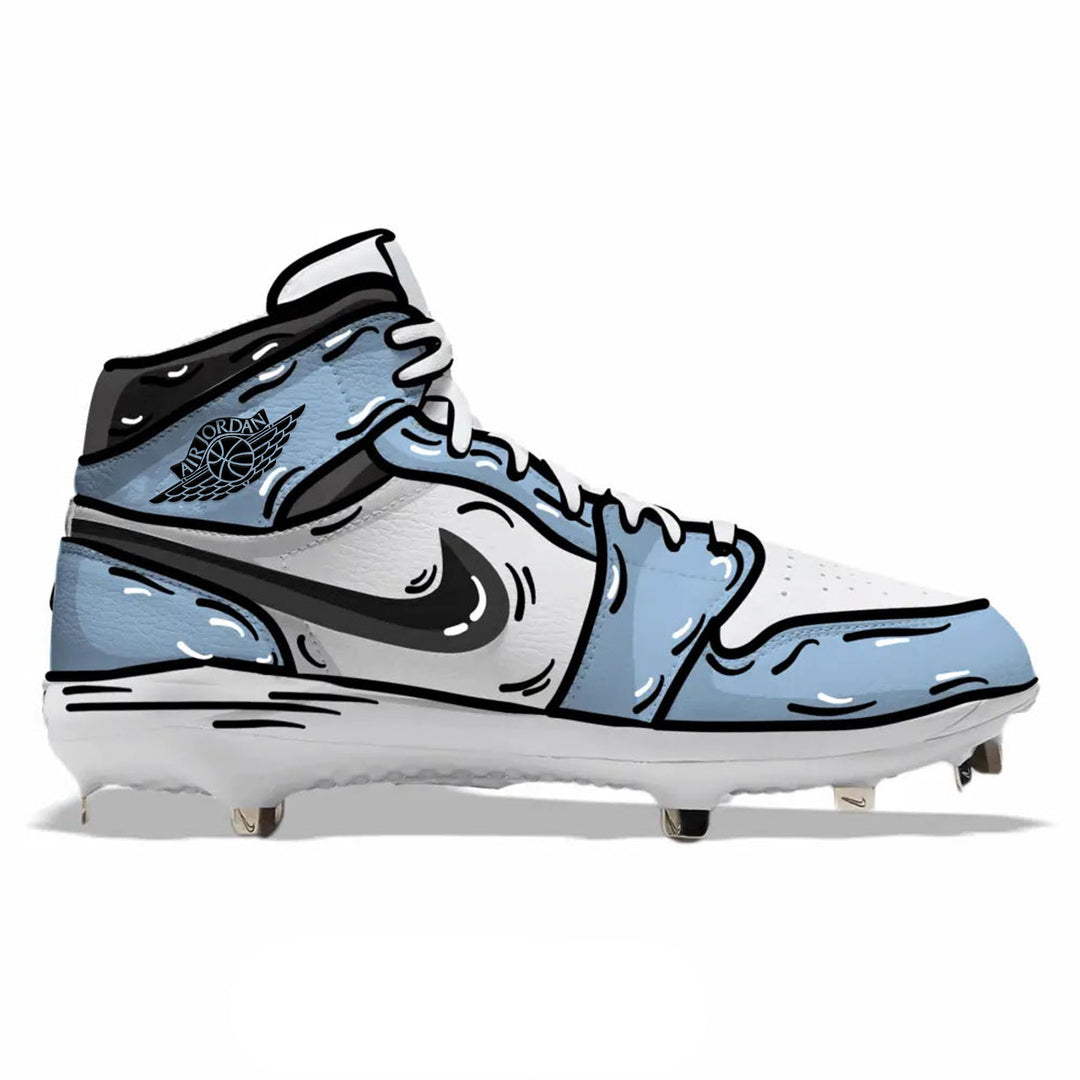 "University Blue Cartoon" Jordan 1 Retro Cleats