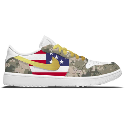 ’USA Army Camo’ Jordan 1 Golf Shoes - Sneakers