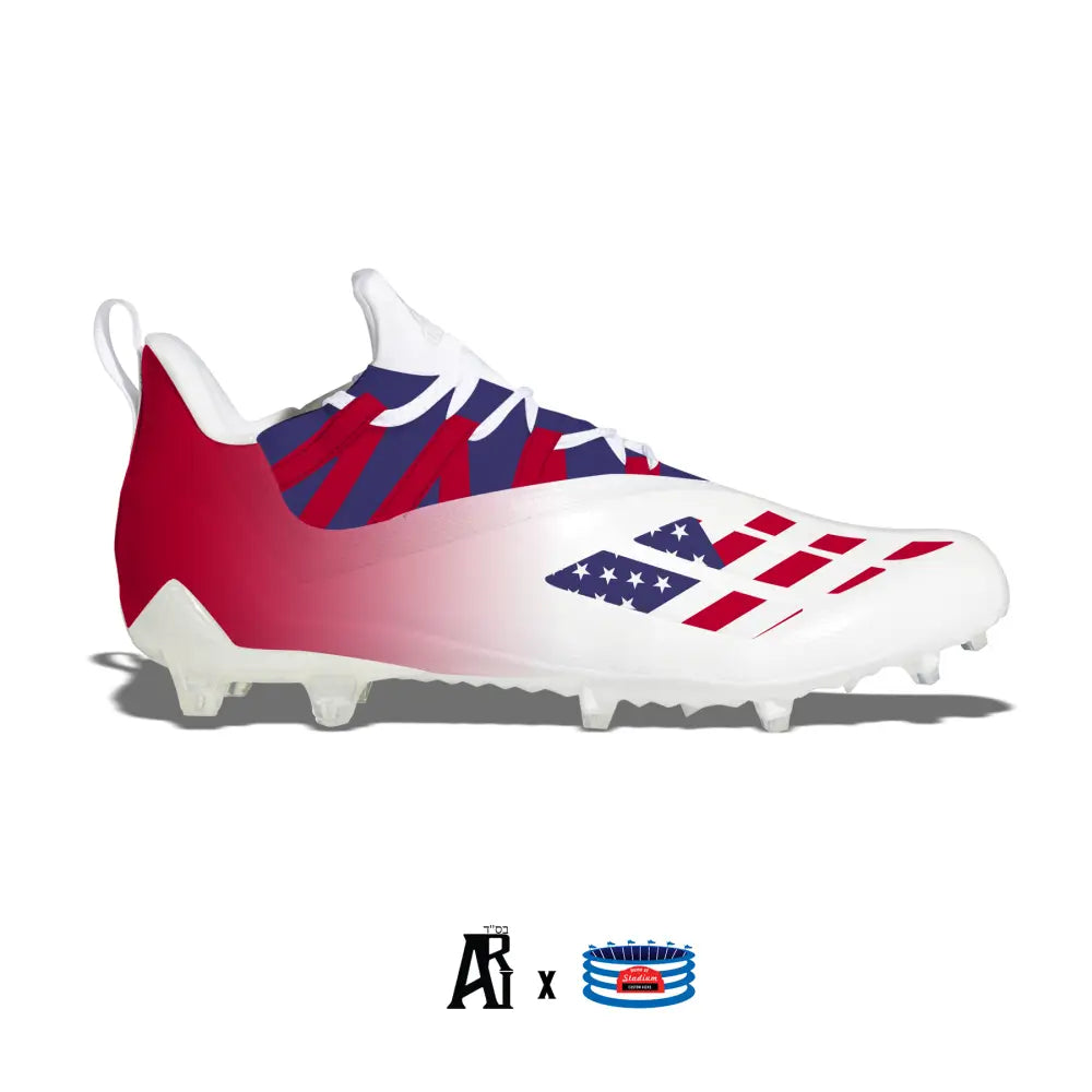 American flag-themed Adidas Adizero 11.0 Football Cleats for USA Pride team spirit