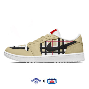 "Vachetta Tan Plaid" Jordan 1 Golf Shoes