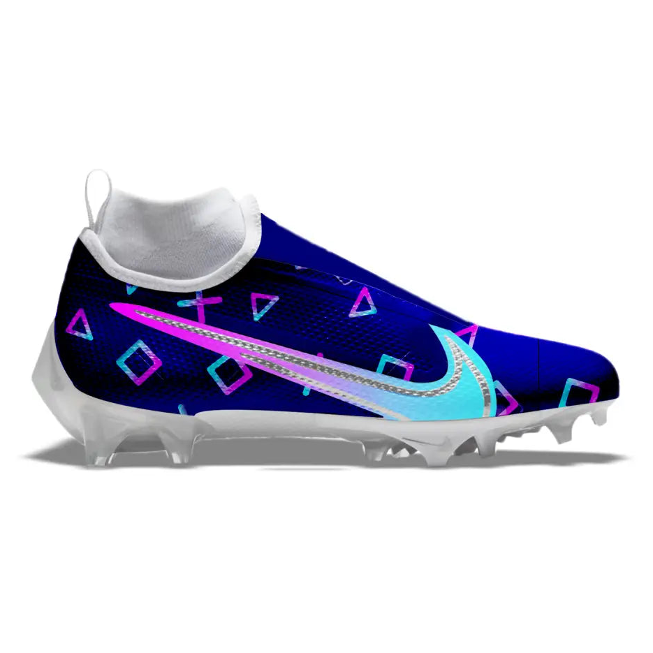 Blue Nike Vapor Pro 360 football cleat with PlayStation symbols for Video Games collection