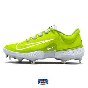 Volt Nike Alpha Huarache Elite 4 Low Cleats Stadium Custom Kicks